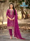 Vartika By Mrudangi Pure Viscose Jaquard Top With Bottom Dupatta Exporters In India